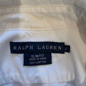 Ralph Lauren White Cotton Slim Fit Oxford Shirt 2